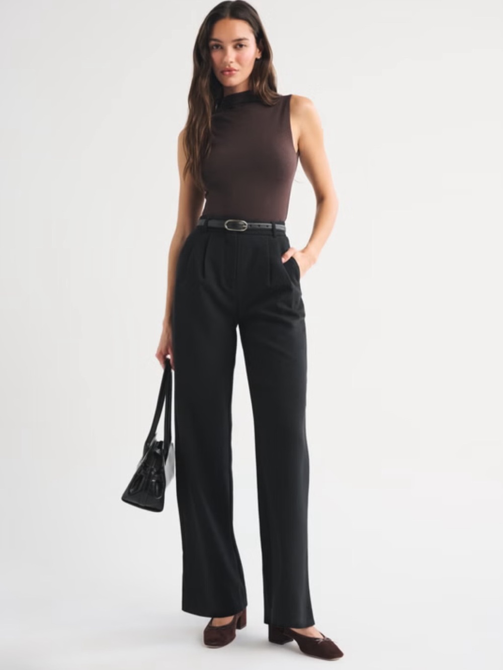 Abercrombie & Fitch Tailored Black Wide Leg Pants